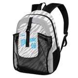 Customize Gray Sports Backpacks Featuring Personalized Names, Numbers and Logos