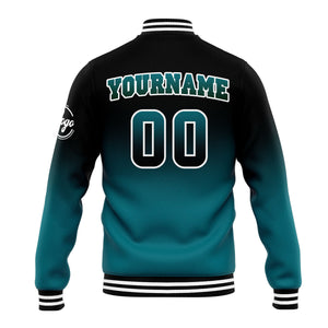 Custom Gradient Varsity Jacket Letterman jacket for Men, Women and Youth Black Green