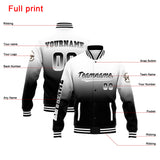 Custom Gradient Varsity Jacket Letterman jacket for Men, Women and Youth White Black