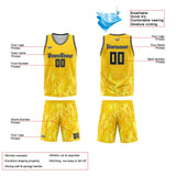 Custom Basketball Jersey Uniform Suit Printed Your Logo Name Number Flame&Yellow