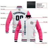 Custom White Pink Black Waterproof Varsity Jackets Personalized Stitched Name Number Logo to Letterman Jackets