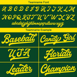 Custom Baseball Jersey Stitched Design Personalized Hip Hop Baseball Shirts Dark Green-Yellow