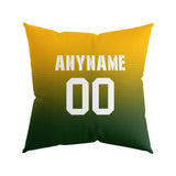 Custom Football Throw Pillow for Men Women Boy Gift Printed Your Personalized Name Number Green&Yellow&White