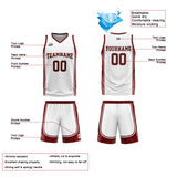 Custom White Dark Red Basketball Jersey Uniform Suit Printed Your Logo Name Number