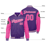 Custom Varsity Jacket Letterman jacket for Men, Women and Youth Purple Pink