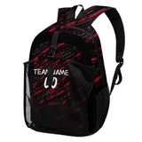 Customize Red Black Sports Backpacks Featuring Personalized Names, Numbers and Logos