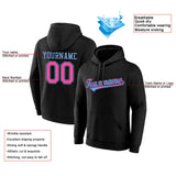 Custom Pullover Sweatshirt Hoodie Black-Light blue-Pink