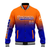 Custom Gradient Varsity Jacket Letterman jacket for Men, Women and Youth Orange Royal