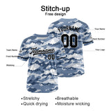 Custom Full Print Design Baseball Jersey gray blue