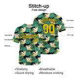 Custom Full Print Design Baseball Jersey green-yellow