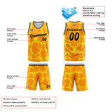 Custom Basketball Jersey Uniform Suit Printed Your Logo Name Number Leopard Print&Yellow