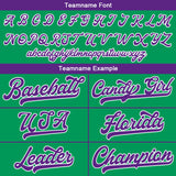 Custom Baseball Jersey Stitched Design Personalized Hip Hop Baseball Shirts Green-Purple