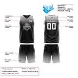 Custom Reversible Basketball Suit for Adults and Kids Personalized Jersey Black-White