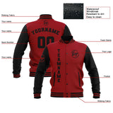 Custom Black Red Waterproof Varsity Jackets Personalized Stitched Name Number Logo to Letterman Jackets