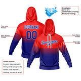 Custom Sweatshirt Hoodie For Men Women Girl Boy Print Your Logo Name Number Red-Royal