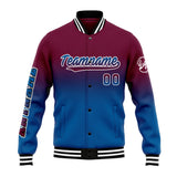 Custom Gradient Varsity Jacket Letterman jacket for Men, Women and Youth Burgundy Blue