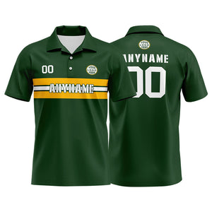 Custom Football Polo Shirts  for Men, Women, and Kids Add Your Unique Logo&Text&Number Green Bay