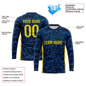 Custom Basketball Soccer Football Shooting Long T-Shirt for Adults and Kids Star-Navy