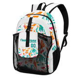 Customize White Aqua Sports Backpacks Featuring Personalized Names, Numbers and Logos