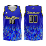 Custom Basketball Jersey Uniform Suit Printed Your Logo Name Number Flame&Royal