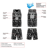 Custom Reversible Basketball Suit for Adults and Kids Personalized Jersey Black&White