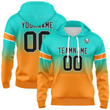 Custom Gradient Hoodie For Man Woman Girl Boy Print Your Logo Name Number Teal&Orange