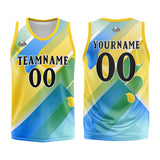 Custom Basketball Jersey Uniform Suit Printed Your Logo Name Number Yellow&Blue