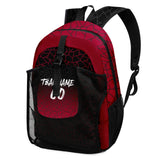 Customize Red Black Sports Backpacks Featuring Personalized Names, Numbers and Logos