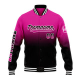 Custom Gradient Varsity Jacket Letterman jacket for Men, Women and Youth Rose Black