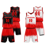 Custom Reversible Basketball Suit for Adults and Kids Red-Black