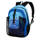 Customize Blue Sports Backpacks Featuring Personalized Names, Numbers and Logos