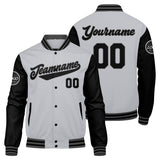 Custom Varsity Jacket Letterman jacket for Men, Women and Youth Grey Black