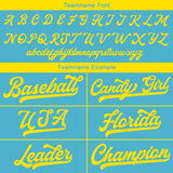 Custom Baseball Jersey Stitched Design Personalized Hip Hop Baseball Shirts Light Blue-Yellow