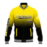 Custom Gradient Varsity Jacket Letterman jacket for Men, Women and Youth Yellow Black