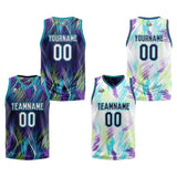 Custom Purple Light Blue Reversible Basketball Suit for Adults and Kids Personalized Jersey