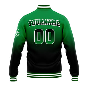 Custom Gradient Varsity Jacket Letterman jacket for Men, Women and Youth Green Black