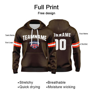 Custom Sweatshirt Hoodie For Men Women Girl Boy Print Your Logo Name Number Brown&White&Orange