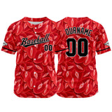 Custom Full Print Design  Baseball Jersey red