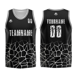 Custom Basketball Jersey Uniform Suit Printed Your Logo Name Number Black&White