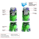 Custom Basketball Jersey Uniform Suit Printed Your Logo Name Number Green&Purple