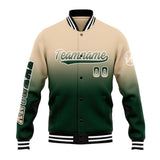 Custom Gradient Varsity Jacket Letterman jacket for Men, Women and Youth Khaki Dark Green