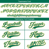 Custom Full Print Design White-Green-Yellow Baseball Jersey