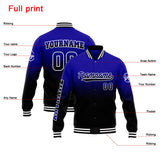 Custom Gradient Varsity Jacket Letterman jacket for Men, Women and Youth Royal Black