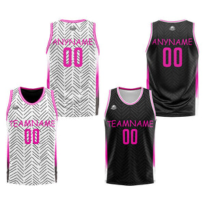 Custom Reversible Basketball Suit for Adults and Kids Personalized Jersey White&Black