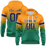 Custom Gradient Sweatshirt Hoodie For Man Woman Girl Boy Print Your Logo Name Number Orang&Green