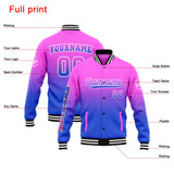 Custom Gradient Varsity Jacket Letterman jacket for Men, Women and Youth Pink Blue