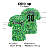 Custom Full Print Design Baseball Jersey green