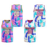 Custom Pink Blue Reversible Basketball Suit for Adults and Kids Personalized Jersey