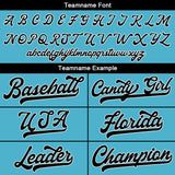 Custom Baseball Jersey Stitched Design Personalized Hip Hop Baseball Shirts Light Blue-Black