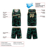 Custom Basketball Jersey Uniform Suit Printed Your Logo Name Number Leopard Print&Green